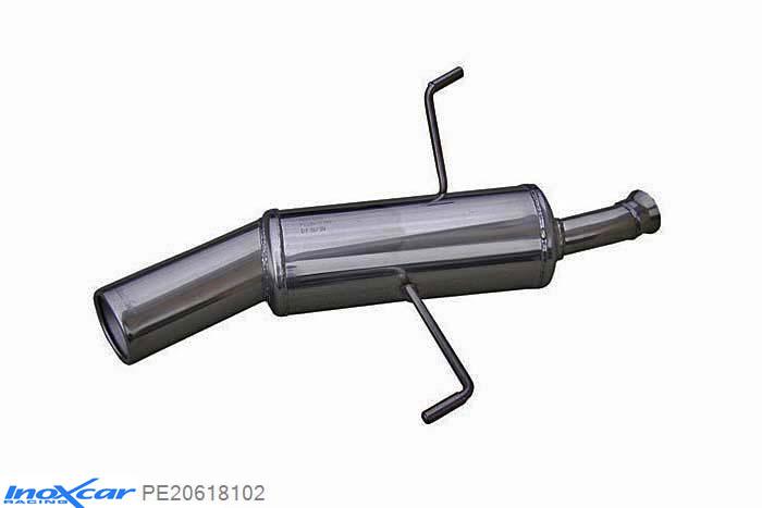IX PE20618102, Peugeot 206 SW 2.0 16V (136PK) 2002-2004, Inoxcar Rear silencer 1X102mm Stainless steel, With E.E.C. homologation