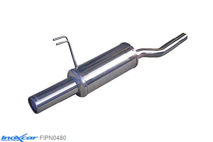 IX FIPN0480, Fiat Punto I (176) 90 1.2 (60PK) -1999, Inoxcar Rear silencer 1X80mm Stainless steel, With E.E.C. homologation