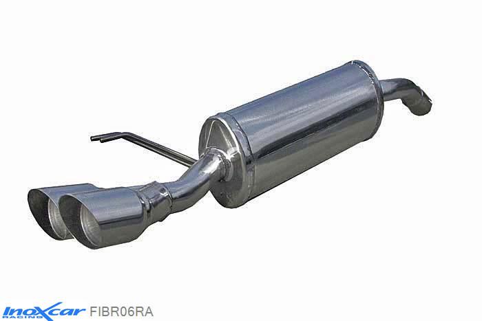 IX FIBR06RA, Fiat Bravo II (198) 1.4 T-JET SPORT (150PK) 2007- Diameter 54mm, Inoxcar Rear silencer 2X80mm RACING Stainless steel, With E.E.C. homologation