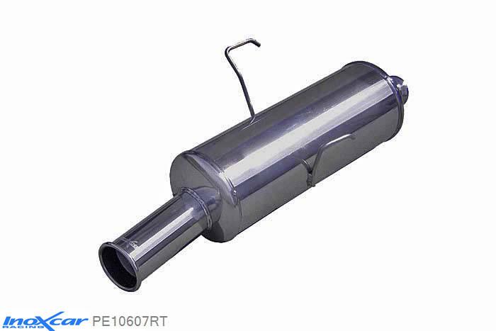 IX PE10607RT, Peugeot 106 1.6 16V RALLYE / GTI / 1.6 16V 1996-2003, Inoxcar Rear silencer 1X76 Retro Style Stainless steel, With E.E.C. homologation