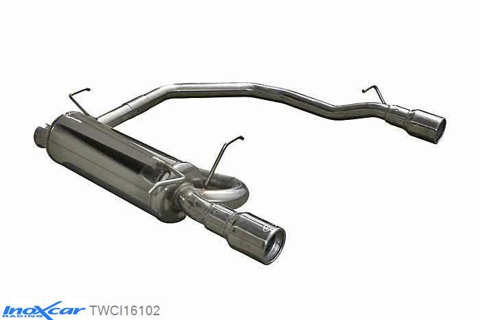 IX TWCI16102, Citroen Xsara (N) 2.0 HDI (90PK) -2003, Inoxcar Rear Rear silencerencer left / right 1X102mm Stainless steel, With E.E.C. homologation