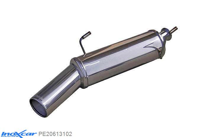 IX PE20613102, Peugeot 206 HDI 1.6 (110PK) 2004-2006, Inoxcar Rear silencer 1X102mm Stainless steel, With E.E.C. homologation
