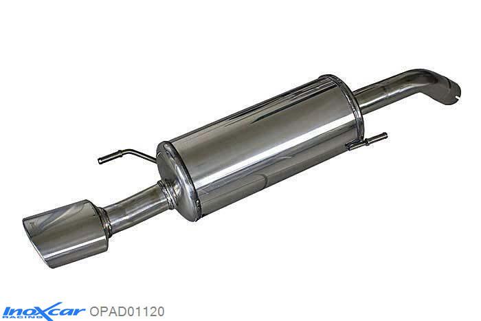 IX OPAD01120, Opel Adam 1.4 S TURBO (150PK), 2015-  , diameter 54mm, Inoxcar Rear silencer 1X120X80mm Stainless steel, With E.E.C. homologation