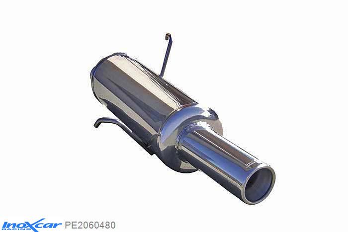 IX PE2060480, Peugeot 206 1.9 D (70PK) 1998-2000, Inoxcar Rear silencer 1X80mm Stainless steel, Without E.E.C. homologation