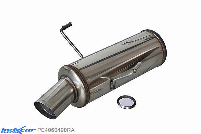 IX PE4060490RA, Peugeot 406 2.0 COUPE (135PK) 1997-, Inoxcar Rear silencer 1X90 RALLY Stainless steel, With E.E.C. homologation