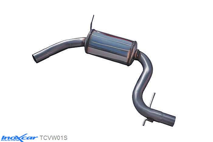 IX TCVW01S, VW Golf VI 2.0 TSI GTI (210PK) 2009-, Inoxcar Central pipe with silencer Stainless steel, With E.E.C. homologation