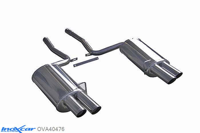 IX OVA40476, Audi S/RS S4 (B7) S4 4.2 V8 (344PK) 2004-, Inoxcar Rear silencer 2X76 RACING Left and Right Stainless steel, Without E.E.C. homologation