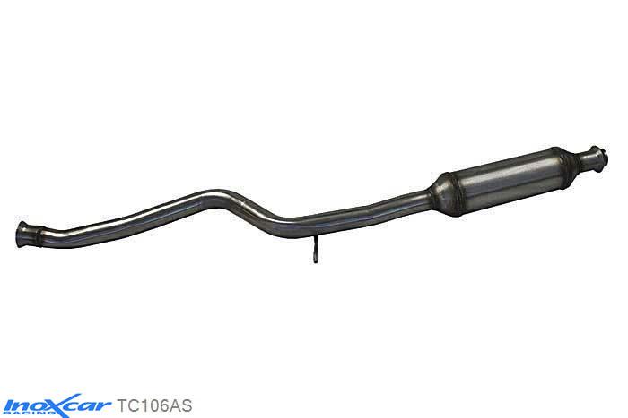 IX TC106AS, Peugeot 106 1.6 16V RALLYE / GTI / 1.6 16V 1996-2003, Inoxcar Central pipe with silencer (EURO3) 2001-- Stainless steel, Without E.E.C. homologation