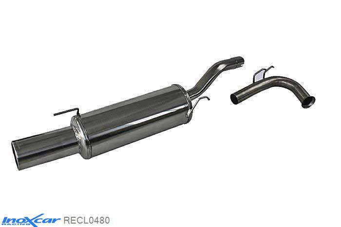 IX RECL0480, Renault Clio I (B/C57) 1.8 16V (135PK) -1998, Inoxcar Rear silencer 1X80mm Stainless steel, With E.E.C. homologation