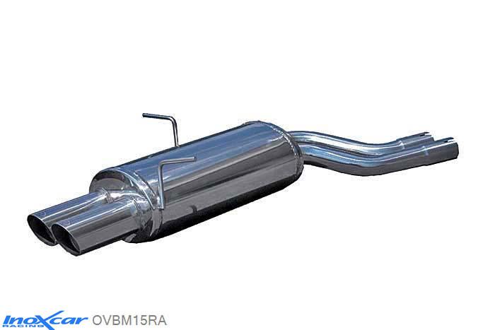 IX OVBM15RA, BMW 3 serie (E46) 325Ci (192PK) 1998-, Inoxcar Rear silencer 2X80mm RACING Stainless steel, With E.E.C. homologation