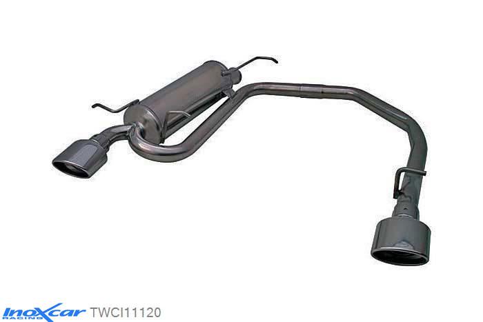 IX TWCI11120, Citroen Xsara (N) 1.6 16V (110PK) -2003, Inoxcar Rear Rear silencerencer left / right 1X120X80mm Stainless steel, With E.E.C. homologation