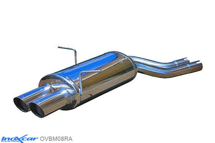 IX OVBM08RA, BMW 3 serie (E46) 320i (150PK) 1998-, Inoxcar Rear silencer 2X80mm RACING Stainless steel, With E.E.C. homologation