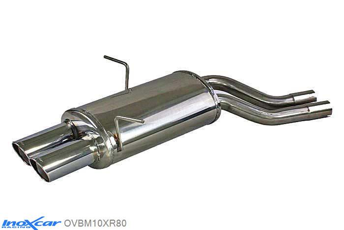 IX OVBM10XR80, BMW 3 serie (E46) 330i-Ci-Xi (230PK) 2000-, Inoxcar Rear silencer 2X80mm X-RACE Stainless steel, With E.E.C. homologation