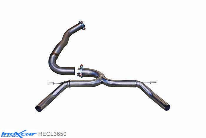 IX RECL3650, Renault Clio IV (R) RS TROPHY 220 EDC 1.6 Turbo (220PK) 2015- , Diameter 63,5mm, Inoxcar NO Rear silencer 1X50 Left and Right Stainless steel, Without E.E.C. homologation