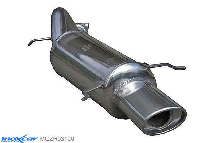 IX MGZR03120, MG ZR (ZR) 100 TD (101PK) 2001-2003, Inoxcar Rear silencer 1X120X80mm Stainless steel, With E.E.C. homologation