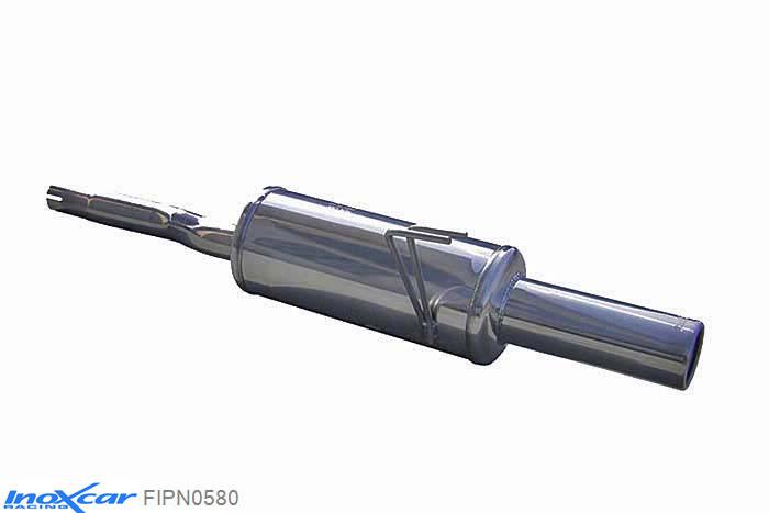 IX FIPN0580, Fiat Punto I (176) 90 1.2 16V (86PK) -1999, Inoxcar Rear silencer 1X80mm Stainless steel, With E.E.C. homologation
