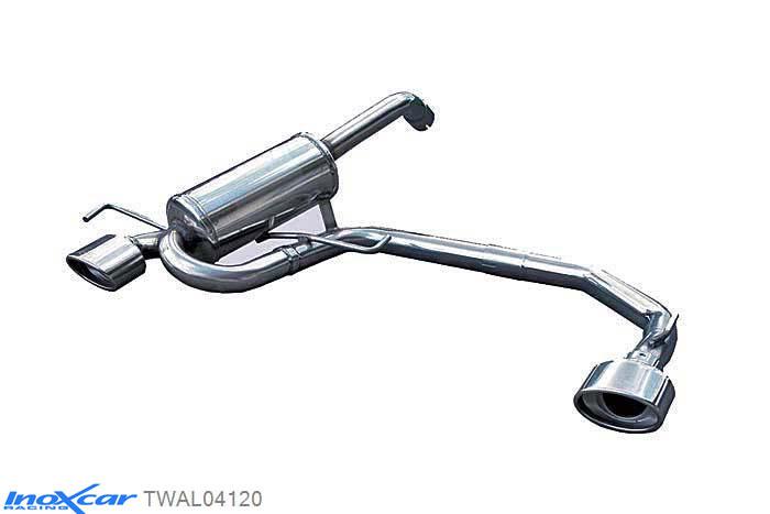 IX TWAL04120, Alfa Romeo 147 1.6 TS (120PK) 2001- Diameter 48mm, Inoxcar Rear Rear silencerencer left / right 1X120X80mm Stainless steel, With E.E.C. homologation
