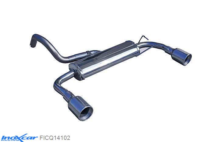IX FICQ14102, Abarth 595 1.4 TURBO T-JET (160PK) 2012-, Inoxcar Rear silencer 1X102mm Left and Right Stainless steel, With E.E.C. homologation