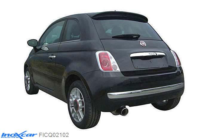 IX FICQ02102, Fiat 500 (312) 1.4 16V (100PK) 2007- Diameter 48mm, Inoxcar Rear silencer 1X102mm Stainless steel, With E.E.C. homologation