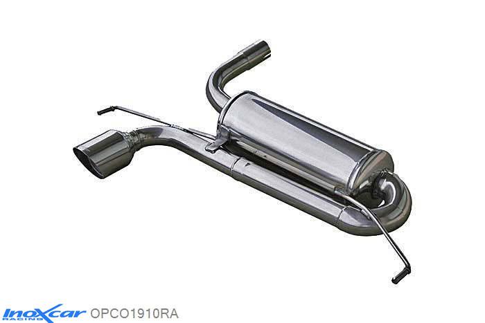 IX OPCO1910RA, Opel Corsa D 1.6 Turbo GSI (150PK) 2008- Diameter 54mm,5, Inoxcar Rear silencer 1X102mm RACING Stainless steel, Without E.E.C. homologation