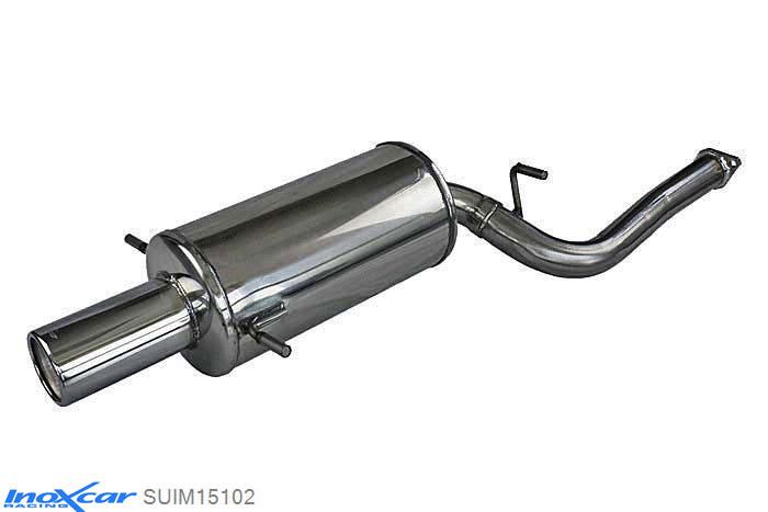 IX SUIM15102, Subaru Impreza (GD/GG) 2.5 WRX TURBO (230PK) 2006-, Inoxcar Rear silencer 1X102mm Stainless steel, With E.E.C. homologation