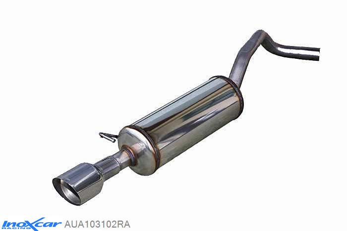 IX AUA103102RA, Audi A1 (8X) 1.6 TDI (90PK), Inoxcar Rear silencer 1X102mm RACING Stainless steel, With E.E.C. homologation