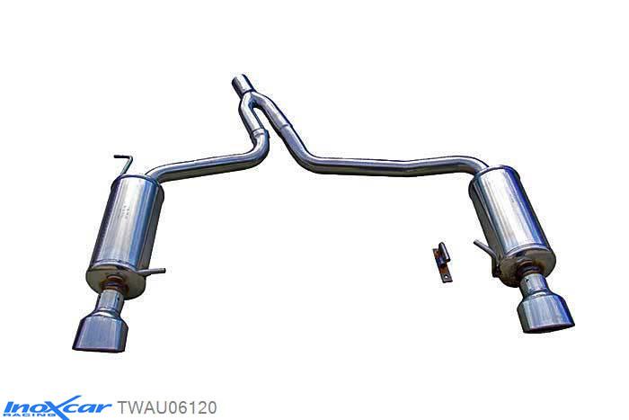 IX TWAU06120, Audi A4 (B6) 1.9 TDI (130PK) 2001-, Inoxcar Rear Rear silencerencer left / right 1X120X80mm Stainless steel, With E.E.C. homologation