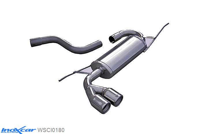 IX WSCI0180, VW Scirocco III 1.4 TSI (122PK) 2008-, Inoxcar Rear silencer 2X80mm Stainless steel, With E.E.C. homologation