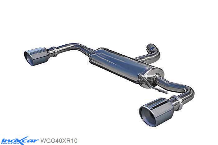 IX WGO40XR10, VW Golf VI 2.0 TSI GTI (210PK) 2009-, Inoxcar Rear silencer 1X100 X-RACE Left and Right Stainless steel, With E.E.C. homologation