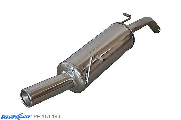 IX PE2070180, Peugeot 207 1.4 16V (90PK) 2006- Diameter 42mm, Inoxcar Rear silencer 1X80mm Stainless steel, With E.E.C. homologation
