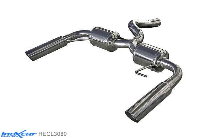 IX RECL3080, Renault Clio III (R) RS 2.0 16V (197PK) / RS GORDINI 2006-2009, Inoxcar Rear silencer 1X80mm RACING Left and Right Stainless steel, Without E.E.C. homologation