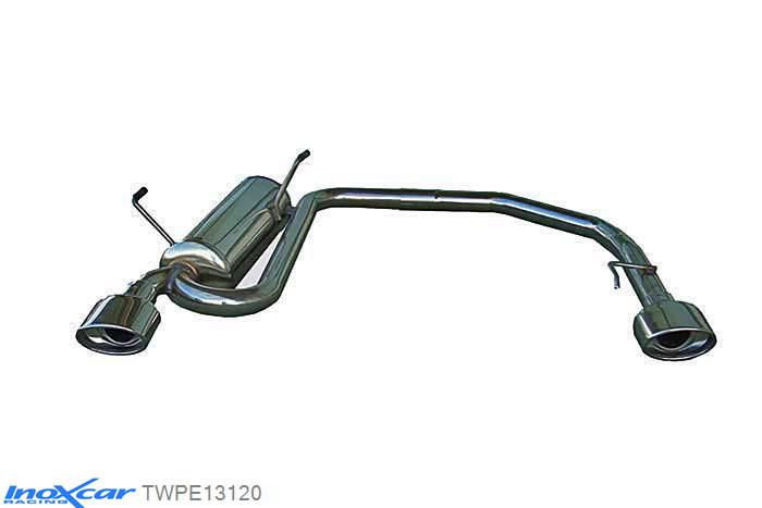 IX TWPE13120, Peugeot 206 HDI 2.0 (90PK) 2000-2005, Inoxcar Rear Rear silencerencer left / right 1X120X80mm Stainless steel, With E.E.C. homologation