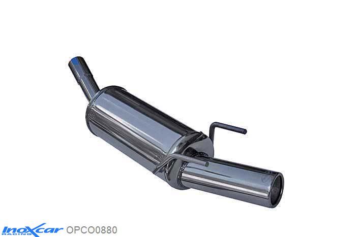 IX OPCO0880, Opel Corsa B 1.6 16V GSI (106PK) 1994-2000 Diameter 45mm, Inoxcar Rear silencer 1X80mm Stainless steel, With E.E.C. homologation