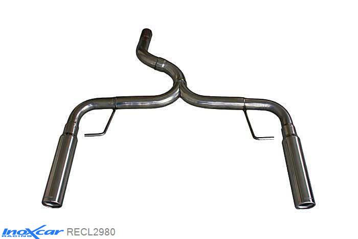 IX RECL2980, Renault Clio III (R) RS 2.0 16V (197PK) / RS GORDINI 2006-2009, Inoxcar NO Rear silencer 1X80mm Left and Right Stainless steel, Without E.E.C. homologation