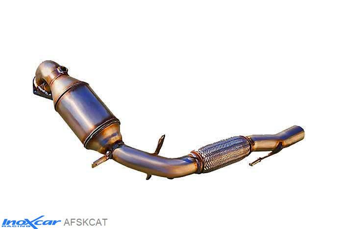 IX AFSKCAT, Skoda Fabia II (5J) 1.4 Tsi RS DGS (180PK) 2012-, Inoxcar Catalyst replacement pipe with metal cat (FLEX) Stainless steel, Without E.E.C. homologation