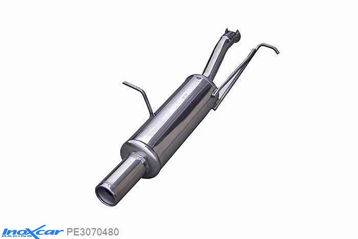 IX PE3070480, Peugeot 307 1.4 HDI (70PK) 2002-, Inoxcar Rear silencer 1X80mm Stainless steel, With E.E.C. homologation
