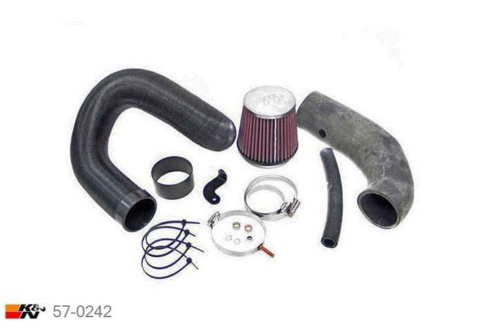 57-0242, K&N 57i Kit, Renault Clio, 1.6, 90PK, 1998-12/1999, 8V, alleen voor modellen met vierkante luchtfilterkast