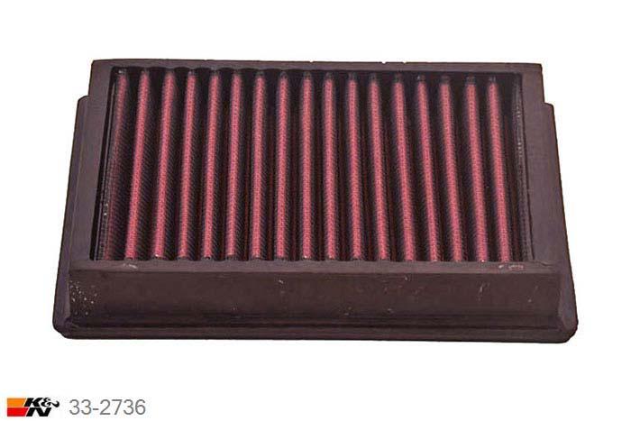 33-2736 K&N Luchtfilter Lengte 198 mm, Breedte 151 mm, Ford Fiesta 1.4, 73PK, 1994-1996
