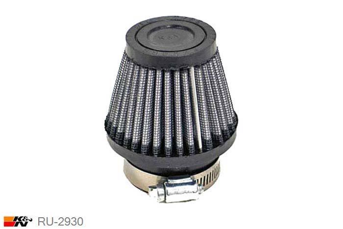 46mm aansluitdiameter, RU-2930, K&N Luchtfilter Universeel, Conisch, Lengte filter 64mm, Buitendiameter onder 76mm, Buitendiameter kap 51mm, Rubber kap, Lengte flens 16mm, 0 mm