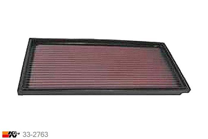 33-2763 K&N Luchtfilter Lengte 335 mm, Breedte 165 mm, Volvo V40 1.6, 105/109PK, 1995-2004
