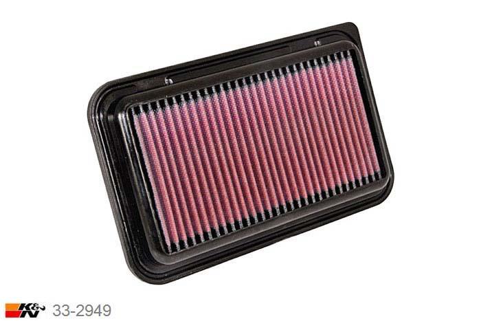 33-2949 K&N Luchtfilter Lengte 248 mm, Breedte 149 mm, Opel Agila 1.2, 10-8-2008