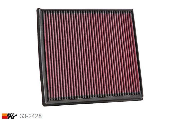 33-2428 K&N Luchtfilter Lengte 273 mm, Breedte 260 mm, BMW 740i 3.0 incl. iL, 2009-2015
