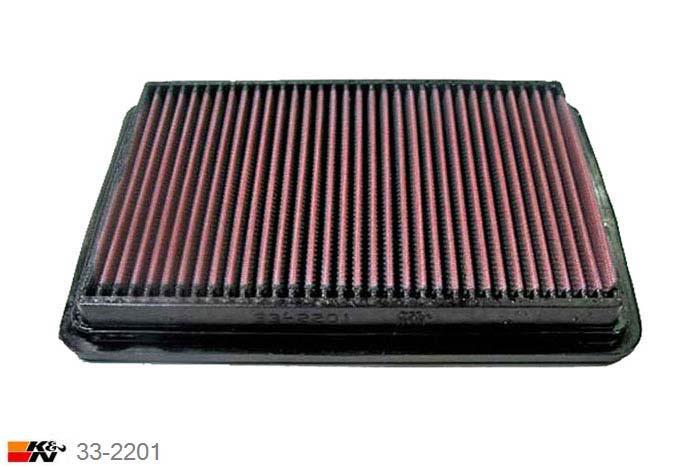33-2201 K&N Luchtfilter Lengte 254 mm, Breedte 173 mm, Hyundai Tucson 2.7 V6 alleen USA, 2005-2010
