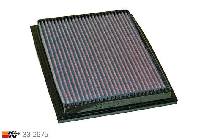 33-2675 K&N Luchtfilter Lengte 252 mm, Breedte 210 mm, Audi A6 1.8, 116/125/150/180PK, 1997-2004