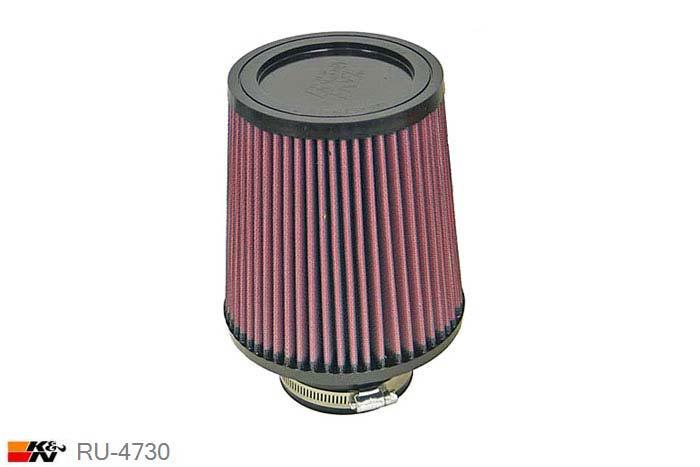 76mm aansluitdiameter, RU-4730, K&N Luchtfilter Universeel, Conisch, Lengte filter 165mm, Buitendiameter onder 152mm, Buitendiameter kap 127mm, Rubber kap, Lengte flens 48mm, 0 mm
