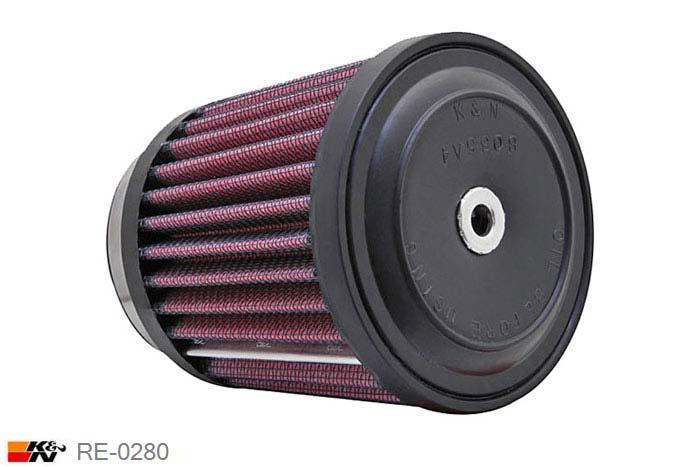 51mm aansluitdiameter, RE-0280, K&N Luchtfilter Universeel, Conisch, Lengte filter 89mm, Buitendiameter onder 76mm, Buitendiameter kap 89mm, Rubber kap, Lengte flens 16mm, 0 mm