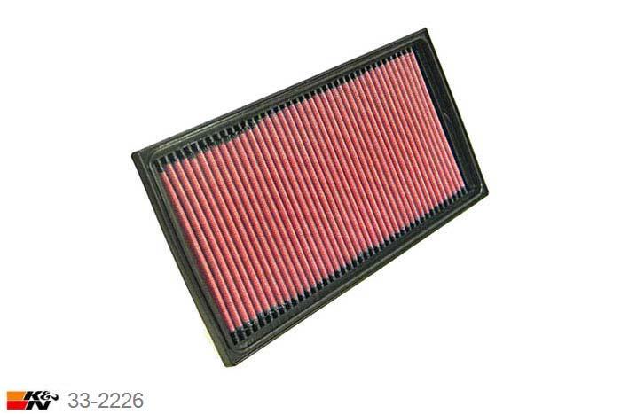 33-2226 K&N Luchtfilter Lengte 313 mm, Breedte 157 mm, Peugeot 406 1.8 16V, 2001-2004