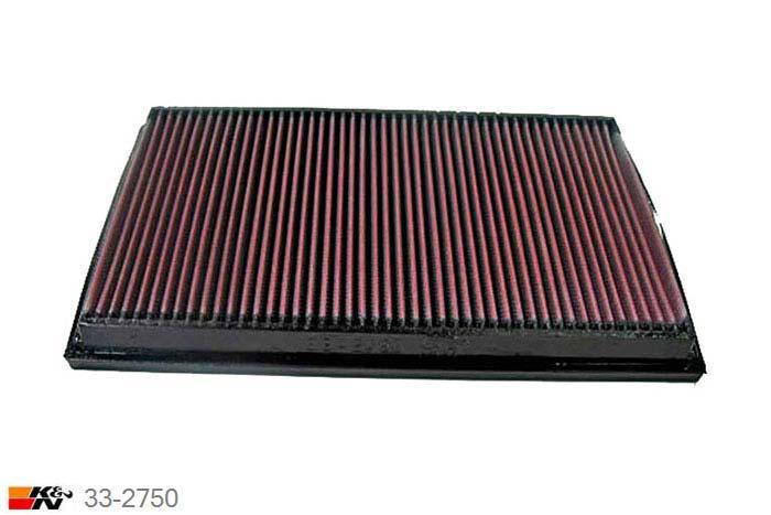 33-2750 K&N Luchtfilter Lengte 335 mm, Breedte 205 mm, Opel Vectra B 2.5 V6 24V, 170/195PK, 1995-2002