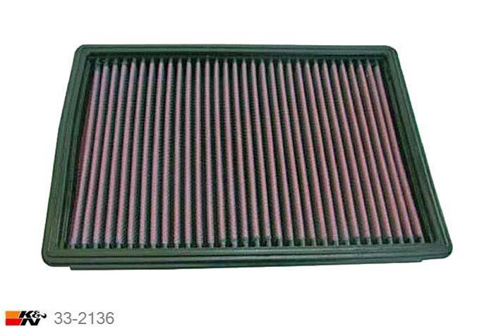 33-2136 K&N Luchtfilter Lengte 243 mm, Breedte 181 mm, Chrysler 300M 2.7, 1999-2004