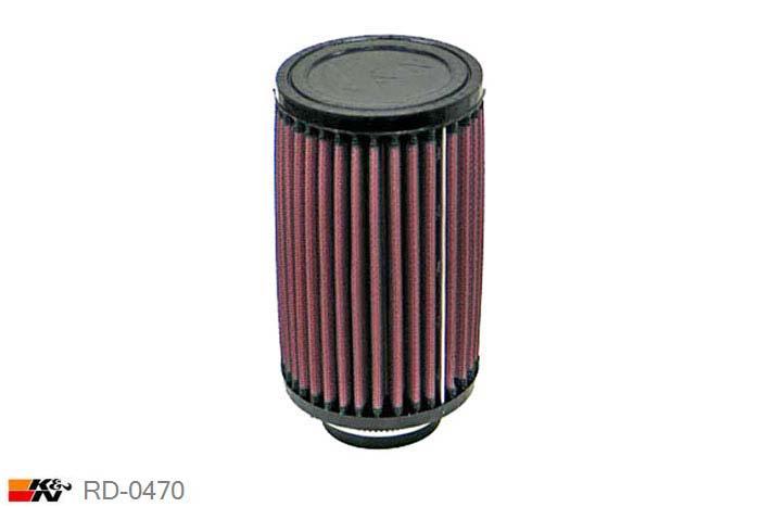 48mm aansluitdiameter, RD-0470, K&N Luchtfilter Universeel, Cilindrisch, Lengte filter 152mm, Buitendiameter onder 89mm, Buitendiameter kap 89mm, Rubber kap, Lengte flens 16mm, 0 mm